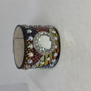 Wide Leather Cuff Bracelet